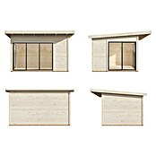 Palmako Caseta de jardín Andrea Slide (Medidas ext. (An x Pr): 434 x 402 cm, Madera sin tratar, Natural) | BAUHAUS