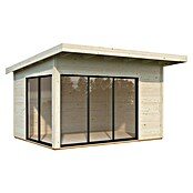 Palmako Caseta de jardín Andrea Slide (Medidas ext. (An x Pr): 434 x 402 cm, Madera sin tratar, Natural) | BAUHAUS