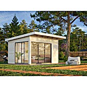 Palmako Caseta de jardín Andrea Slide (Medidas ext. (An x Pr): 434 x 402 cm, Madera sin tratar, Natural) | BAUHAUS