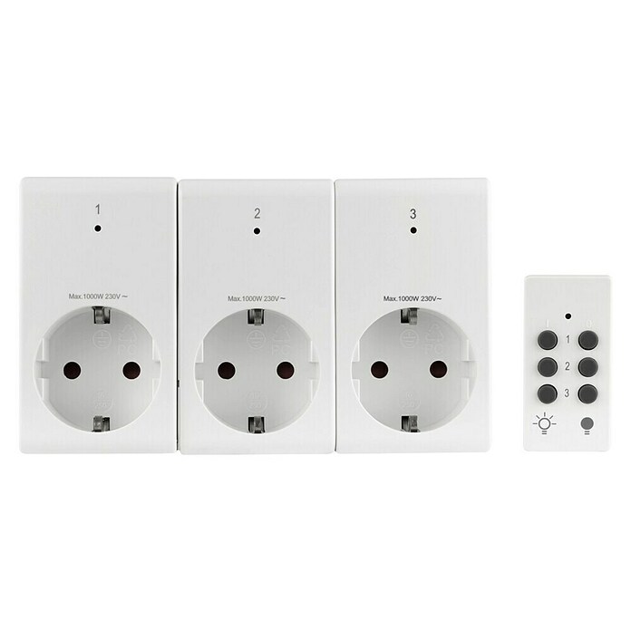 Voltomat Funksteckdosen-Set 3+1 (Weiß, 1 000 W) | BAUHAUS