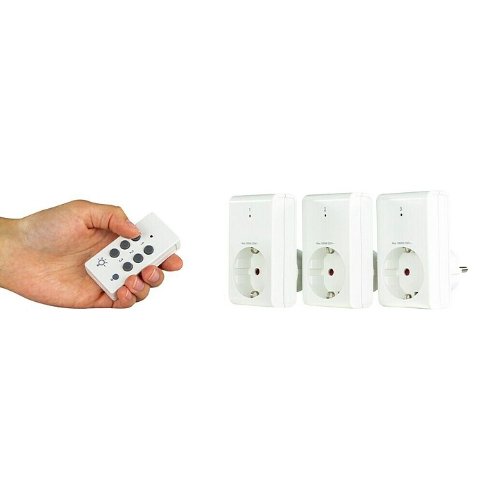 Voltomat Funksteckdosen-Set 3+1 (Weiß, 1 000 W) | BAUHAUS