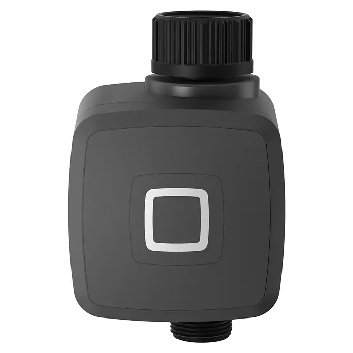 Homematic IP Bewässerungsautomat HmIP-WSM - Betriebsdruck: 0,9 bar - 9 bar, Durchflusssensor: 2 - 45 L/min - Das Bild zeigt einen smarten Bewässerungscomputer in Grau, der eine einfache und effiziente Steuerung der Gartenbewässerung ermöglicht.