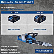 Scheppach IXES 20V Akku-Kettensäge BC-CS355DUO-X (40 V, Ohne Akku, Schwertlänge: 35,6 cm) | BAUHAUS