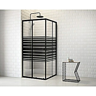 Eckdusche (80 x 90 x 190 cm, Schwarz)