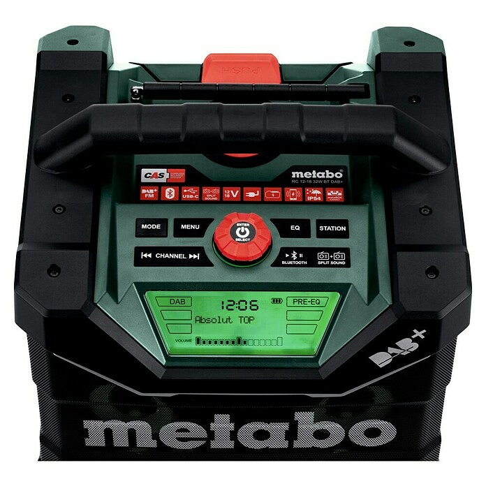 Metabo CAS 18V Accubouwradio RC 12-18 32 W BT DAB+ (18 V, Excl. accu, 87,5 - 108,0 kHz FM) | BAUHAUS