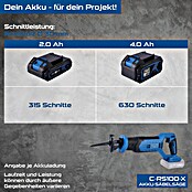 Scheppach IXES 20V Akumulatorska sabljasta žaga C-RS100-X  (20 V, Dolžina hoda: 20 mm) | 2265 - Akku Säge | BBDD - Stichsägen/Multisägen | BBD - Elektro WZ/Großmaschinen | BB - ElektroWZ/Großmaschinen | B - Werkz/Masch/Maschzubeh/Auto | BAUHAUS