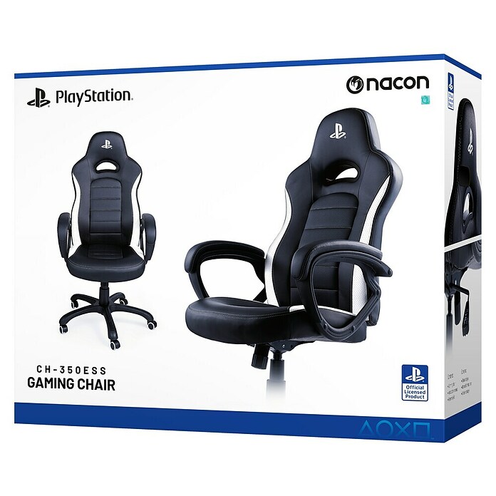Nacon Silla de oficina licencia PlayStation (Para Gamers, Negro/Blanco, Ruedas) | BAUHAUS