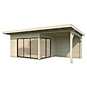 Palmako Caseta de jardín Andrea Slide Plus (Medidas ext. (An x Pr): 715 x 402 cm, Madera sin tratar, Natural) | BAUHAUS