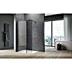 Camargue Meran Mix & Match Duschwand (B x H: 120 x 200 cm, Beschichtet, Schwarz, B: 200mm Wellenglas + B: 970mm Grau) | BAUHAUS