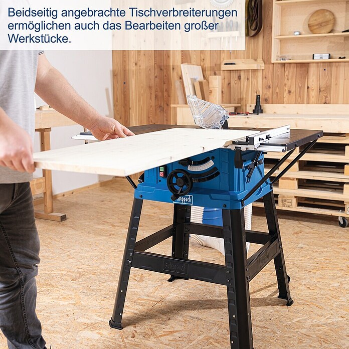 Scheppach Tischkreissäge HS254 (2 200 W, Durchmesser Sägeblatt: 254 mm, Schnitttiefe bei 90 °: 0 mm - 85 mm) | BAUHAUS