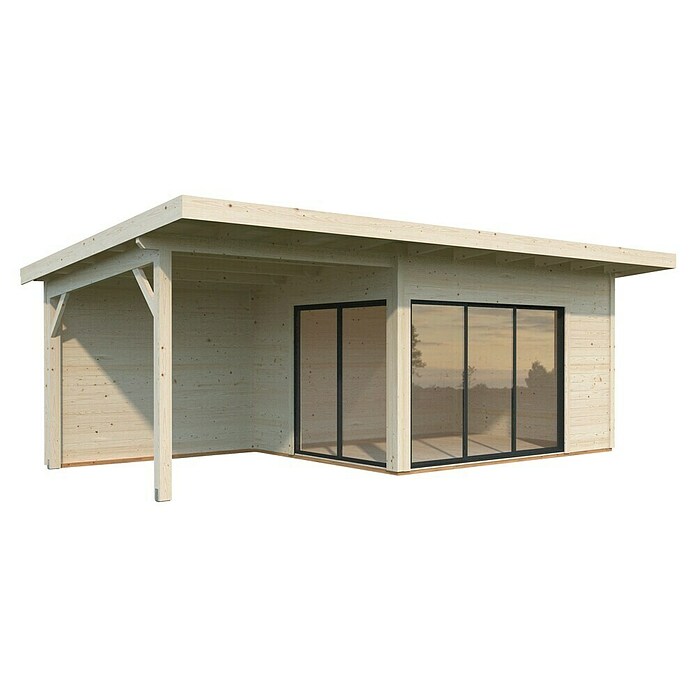 Palmako Caseta de jardín Andrea Slide Plus (Medidas ext. (An x Pr): 715 x 402 cm, Madera sin tratar, Natural) | BAUHAUS
