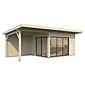 Palmako Caseta de jardín Andrea Slide Plus (Medidas ext. (An x Pr): 715 x 402 cm, Madera sin tratar, Natural) | BAUHAUS