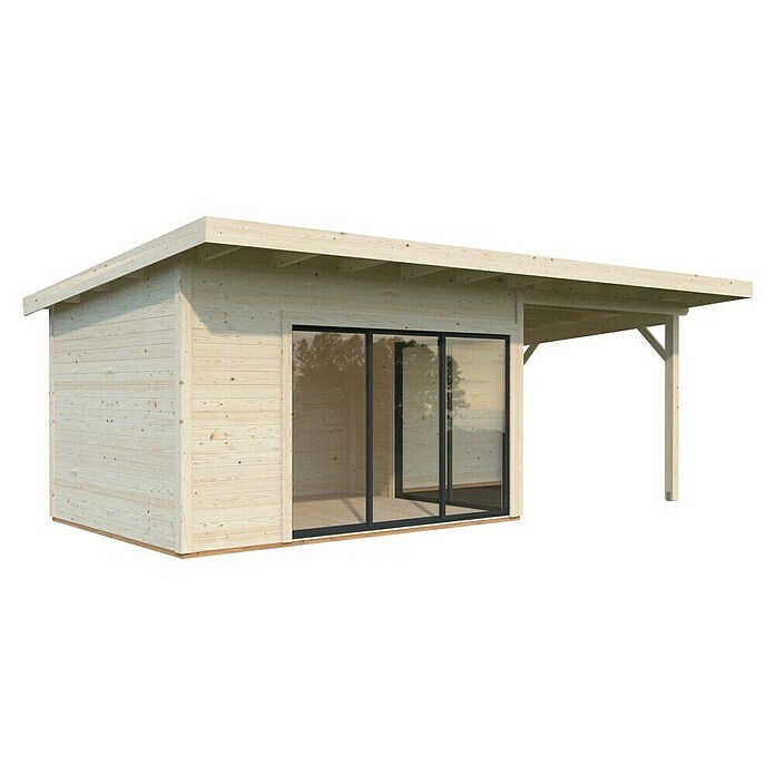 Palmako Caseta de jardín Andrea Slide Plus (Medidas ext. (An x Pr): 715 x 402 cm, Madera sin tratar, Natural) | BAUHAUS
