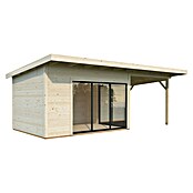 Palmako Caseta de jardín Andrea Slide Plus (Medidas ext. (An x Pr): 715 x 402 cm, Madera sin tratar, Natural) | BAUHAUS