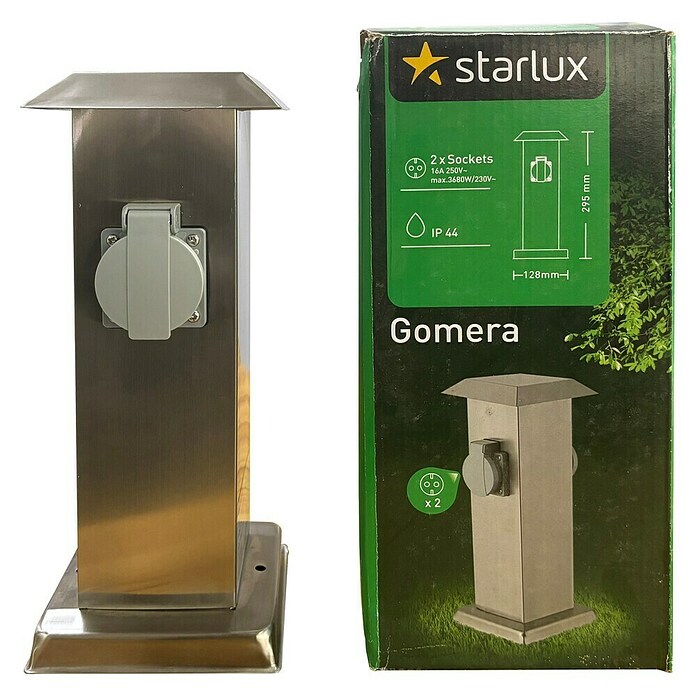 Starlux Gomera Außensteckdosensäule (Anzahl Steckdosen Schuko: 2)