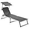 Gartenliege Westside mit Dach (L x B x H: 192 x 59 x 31 cm, Aluminium, Grau, Klappbar) | BAUHAUS