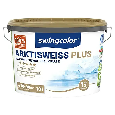 swingcolor  Wandfarbe Arktisweiß Plus