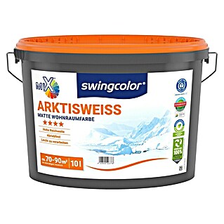 swingcolor Mix Wandfarbe Arktisweiß zum Mischen lassen (Basismischfarbe 2, Matt, 10 l, Konservierungsmittelfrei)