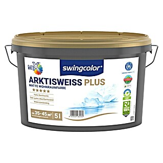 swingcolor Mix Wandfarbe Arktisweiß Plus zum Mischen lassen (Basismischfarbe 2, Matt, 5 l, Konservierungsmittelfrei)