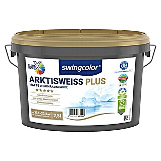 swingcolor Mix Wandfarbe Arktisweiß Plus zum Mischen lassen (Basismischfarbe 4, Matt, 2,5 l, Konservierungsmittelfrei)