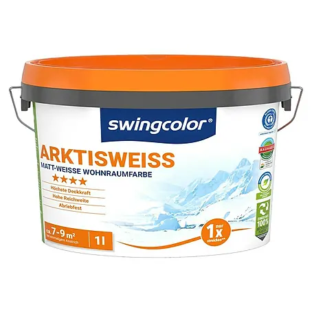 swingcolor  Wandfarbe Arktisweiß