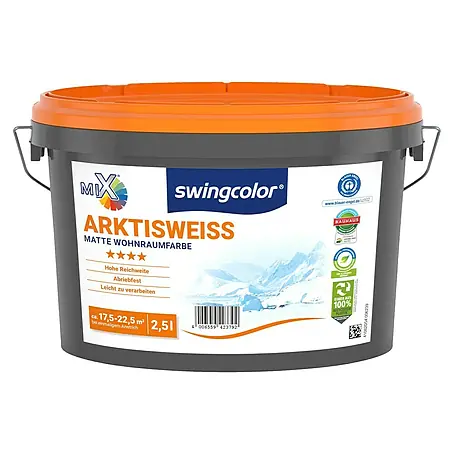 swingcolor Mix Wandfarbe Arktisweiß zum Mischen lassen