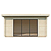 Palmako Caseta de jardín Lea Slide Plus (Medidas ext. (An x Pr): 494 x 402 cm, Madera sin tratar, Natural) | BAUHAUS