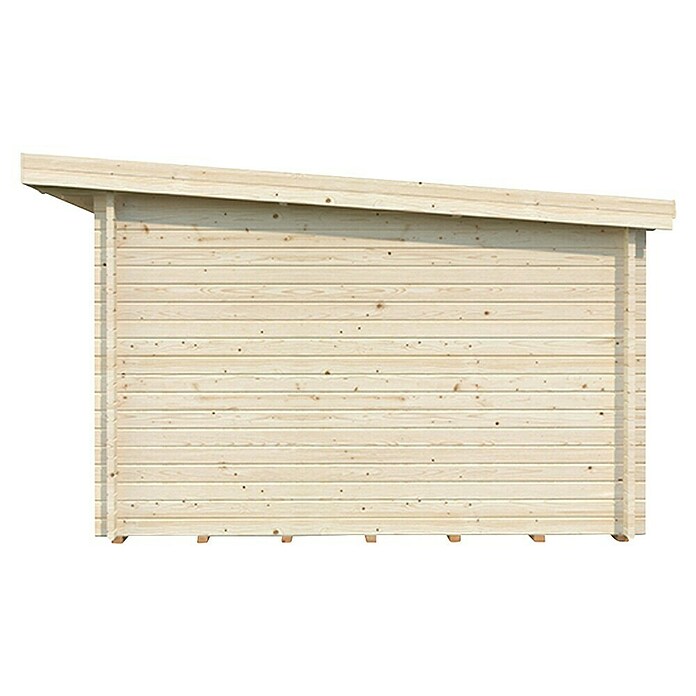 Palmako Caseta de jardín Lea Slide Plus (Medidas ext. (An x Pr): 494 x 402 cm, Madera sin tratar, Natural) | BAUHAUS