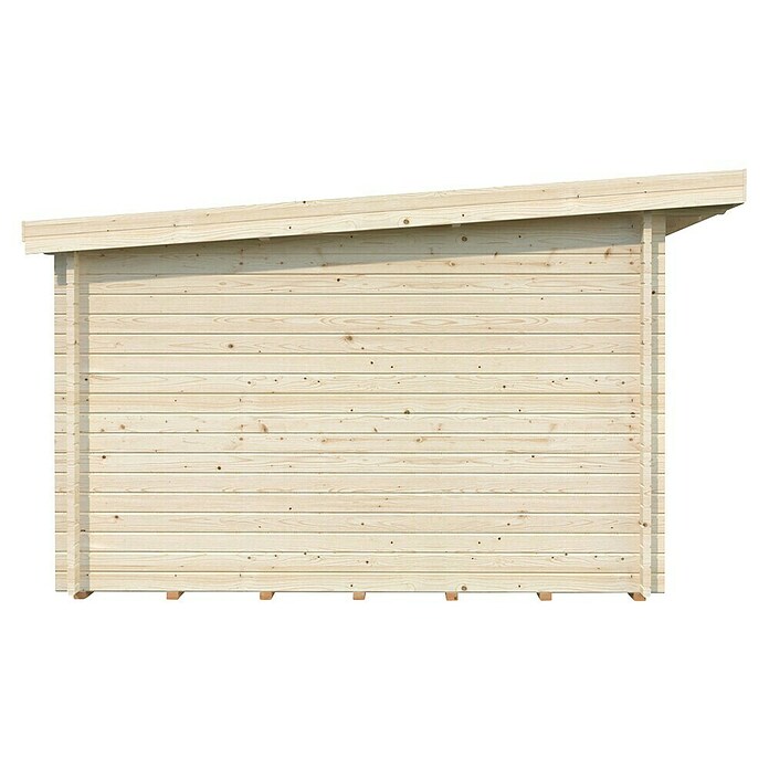 Palmako Caseta de jardín Lea Slide Plus (Medidas ext. (An x Pr): 494 x 402 cm, Madera sin tratar, Natural) | BAUHAUS
