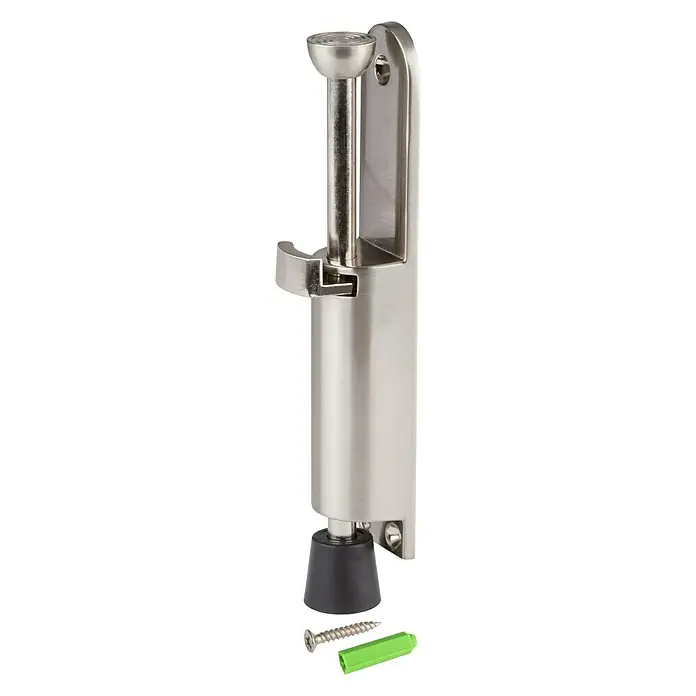 Türfeststeller - L x B x H: 29 x 35 x 200 mm - Türstopper aus Edelstahl mit Schraube und Dübel, ideal zum Schutz von Wänden und Türen vor Beschädigungen.