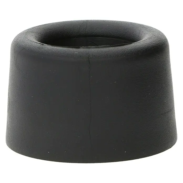 Türstopper - Ø x H: 40 x 25 mm, Schwarz - Nahaufnahme eines schwarzen Türstoppers aus Gummi, der auf einer ebenen Fläche steht. Der Türstopper hat eine zylindrische Form mit einer hohlen Oberseite.