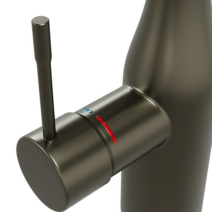Grohe Essence Spültischarmatur (Hard Graphite, Matt, Ausziehbare Dual-Spülbrause)