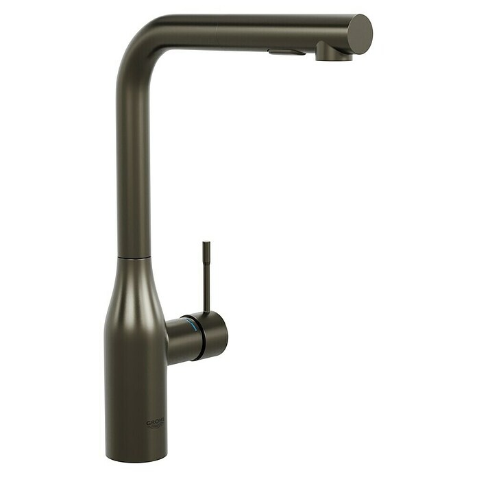 Grohe Essence Spültischarmatur (Hard Graphite, Matt, Ausziehbare Dual-Spülbrause)