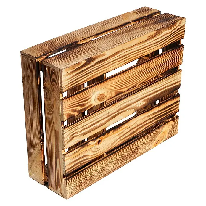 Holzregal Traute - B x H: 16 x 40 cm, Holz, Braun - Holzbox für Gemüse oder Obst, gefertigt aus hellem Holz mit dunkleren Akzenten. Ideal zur Lagerung und Präsentation von Produkten.