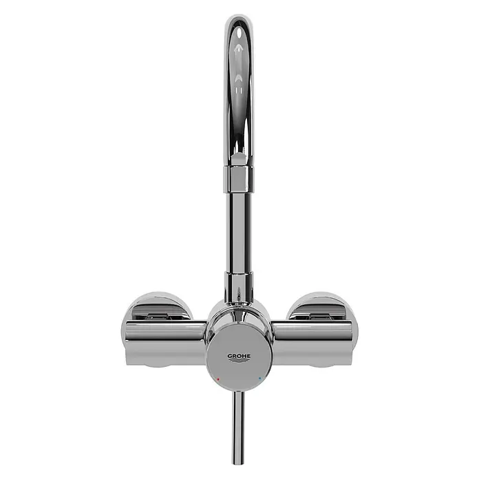 Grohe Concetto Spültischarmatur - Chrom, Glänzend, Wandmontage - Eine glänzende Grohe-Armatur mit modernem Design, ideal für jedes Badezimmer. Sie bietet sowohl Stil als auch Funktionalität.