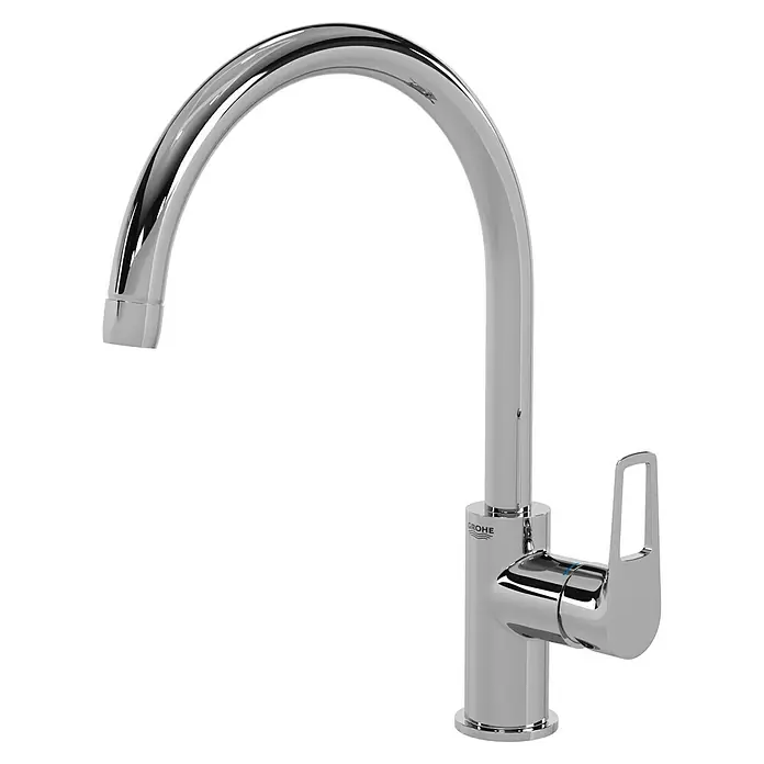 Grohe Start Loop Spültischarmatur - Chrom, Glänzend - Chromfarbener Grohe-Küchenhahn mit hohem Auslauf und Einhebelmischer. Elegantes Design für moderne Küchen, hochwertige Verarbeitung und einfache Bedienung.