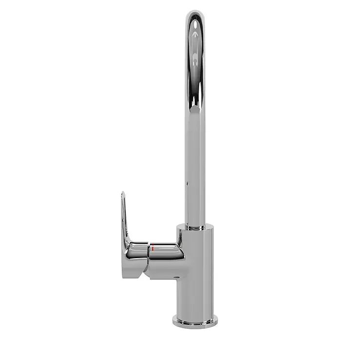 Grohe Start Loop Spültischarmatur - Chrom, Glänzend - Nahaufnahme eines modernen, verchromten Wasserhahns. Elegantes Design für Bad oder Küche.
