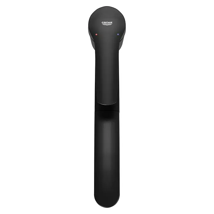 Grohe QuickFix Start Spültischarmatur - Schwarz, Schwenkbar, Matt - Schwarzer Grohe-Wasserhahn mit minimalistischem Design und Hebel für Warm- und Kaltwasser, ideal für moderne Badezimmer.