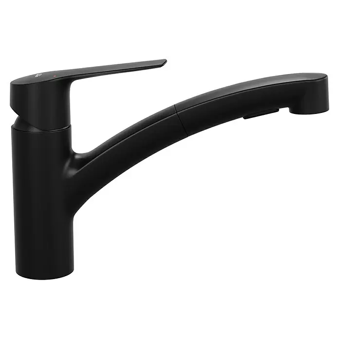 Grohe QuickFix Start Spültischarmatur - Schwarz, Schwenkbar, Matt - Schwarze Küchenarmatur mit herausziehbarer Brause. Modernes Design für die Spüle, elegant und funktional mit praktischer Brause.