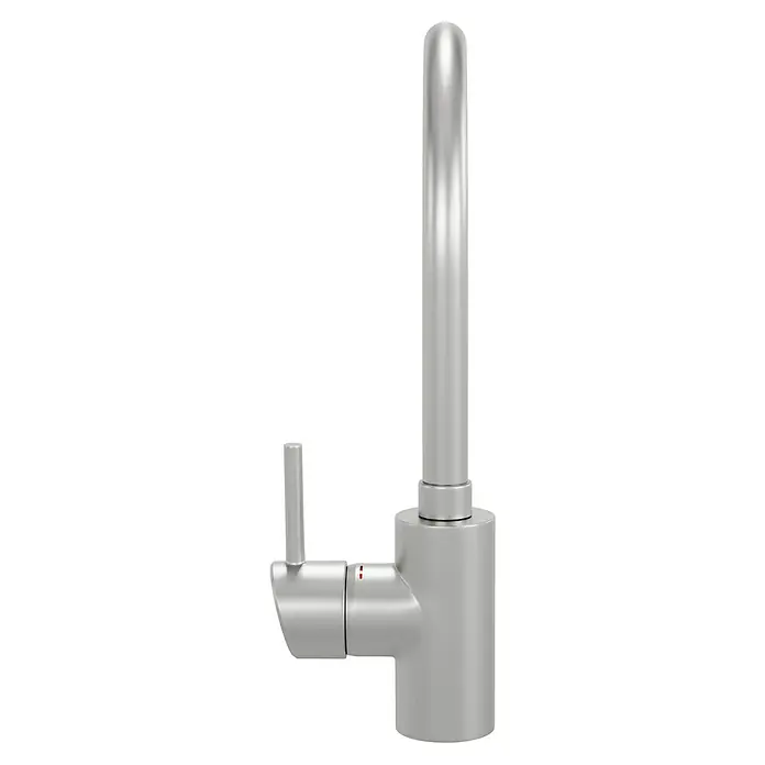 Grohe Concetto Spültischarmatur - Edelstahl, Schwenkbar - Ein moderner, silberfarbener Wasserhahn mit schlankem Design, perfekt für jede Küche oder Badezimmer. Die Armatur besticht durch ihre elegante Form und Funktionalität.