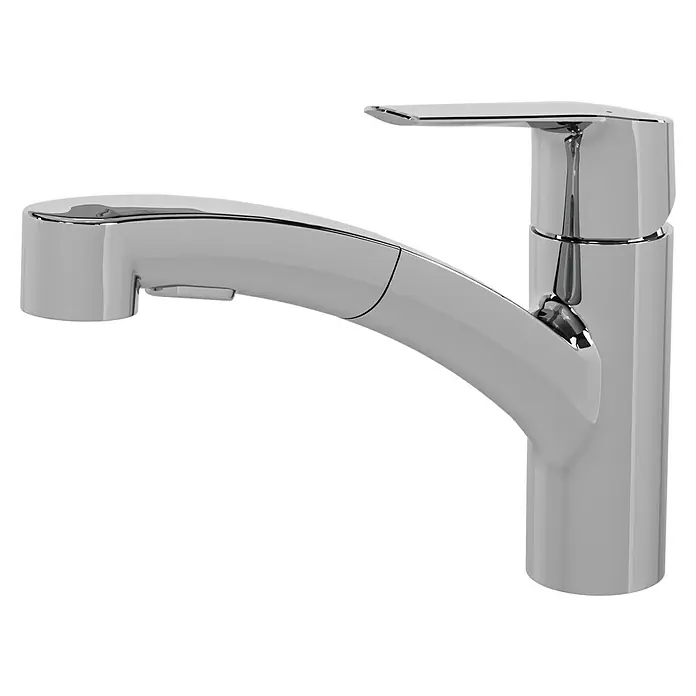 Grohe QuickFix Spültischarmatur Start - Chrom, Ausziehbar, Glänzend - Ein glänzender, moderner Wasserhahn in Chrom-Optik mit geschwungenem Auslauf und Hebel. Ideal für Küche oder Bad.