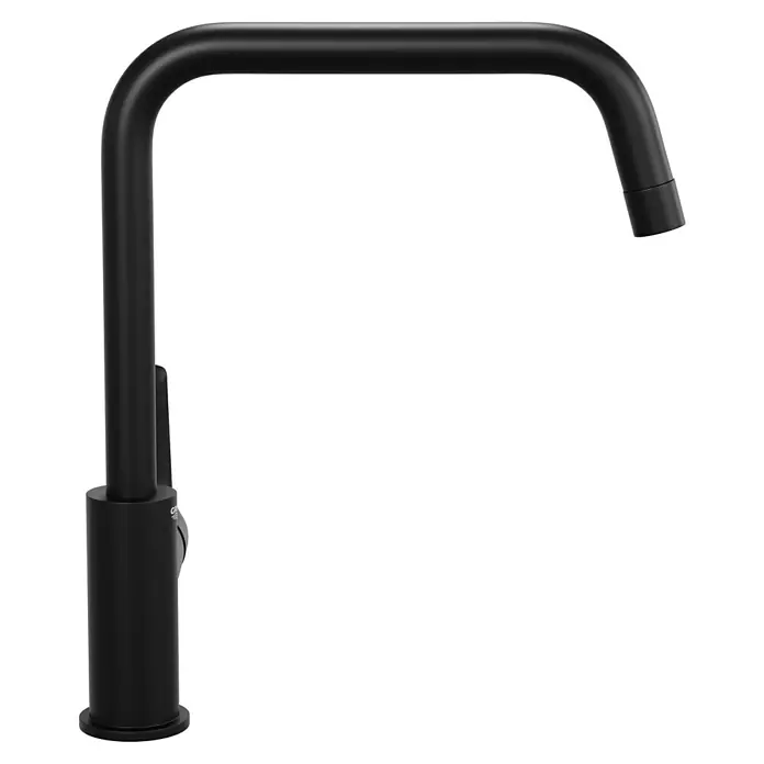 Grohe Start Spültischarmatur - Ausladung Armatur: 228 mm, Schwarz, Matt - Bild einer modernen, mattschwarzen Küchenarmatur mit geradem Auslauf, die Eleganz und Funktionalität vereint.