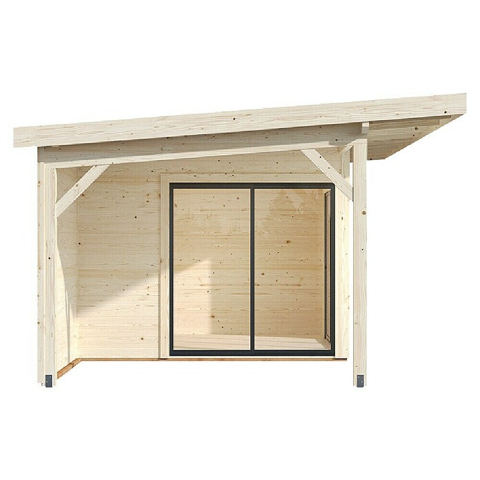 Palmako Caseta de jardín Andrea Slide (Medidas ext. (An x Pr): 715 x 402 cm, Madera, Natural) | BAUHAUS