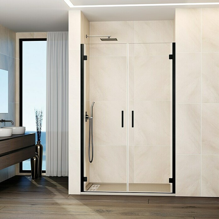 GME Mampara de ducha frontal Glass (66,7 x 195 cm, Espesor de vidrio: 6 mm, Titanio) | BAUHAUS