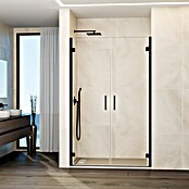 GME Mampara de ducha frontal Glass (121,7 x 195 cm, Espesor de vidrio: 6 mm, Negro) | BAUHAUS