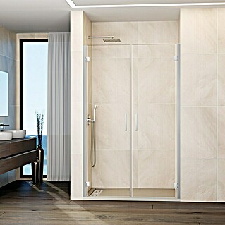GME Mampara de ducha frontal Glass (76,7 x 195 cm, Espesor de vidrio: 6 mm, Cromo)