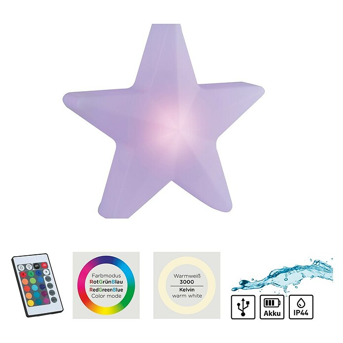 Led-decoratielamp met Accu - Ster 55 cm (l x b x h: 57,5 x 13 x 55 cm) | BAUHAUS