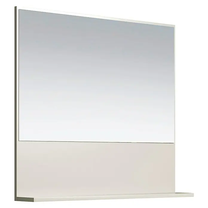 Trendteam Sao Paulo Ablagespiegel - 80 x 14 x 74 cm, Kaschmir - Ein quadratischer Spiegelschrank mit einem hellen, neutralen Ton, der eine moderne und minimalistische Ästhetik bietet. Ideal für jedes Badezimmer.