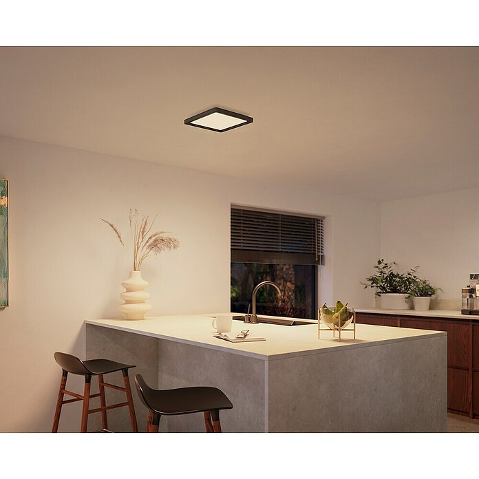 Philips Hue LED-Panel White Ambiance Tento S (12,6 W, L x B x H: 29,5 x 29,5 x 3,5 cm, Schwarz, Warmweiß) | BAUHAUS
