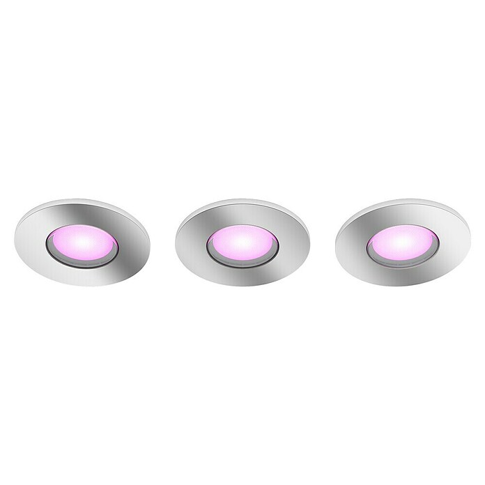 Philips Hue LED-Einbauleuchten-Set rund White and Color Ambience Xamento (4,2 W, Chrome, 3 Stk., RGBW) | BAUHAUS